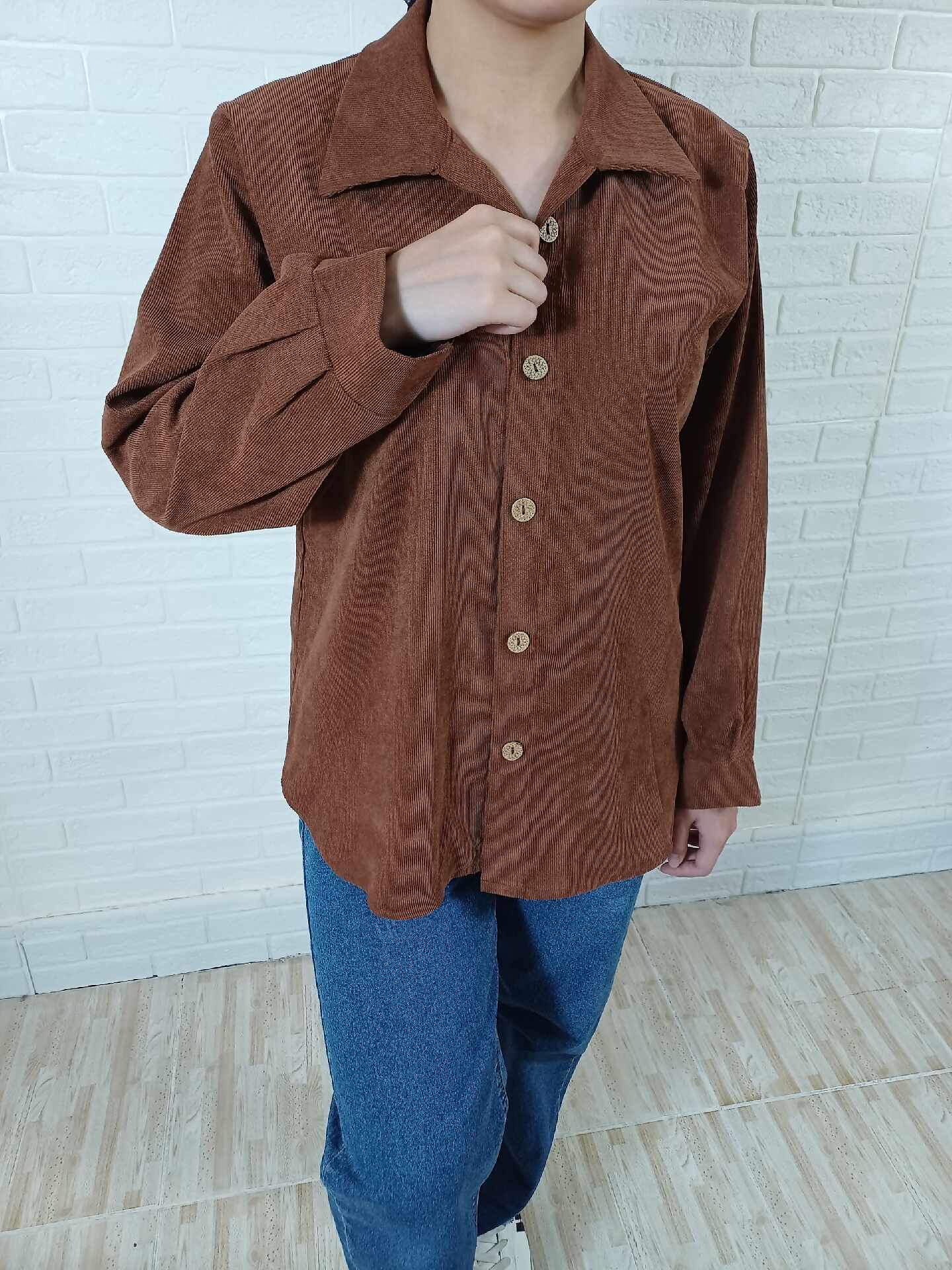 شومیز مخمل کبریتی گرم بالا